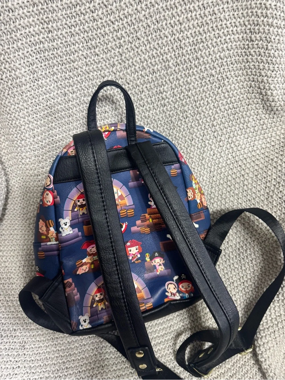 Loungefly Navy Pirate Crew Mini Backpack with Gold Hardware